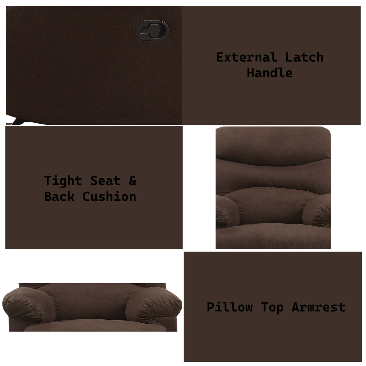 Arcadia Chocolate Microfiber Motion Glider Recliner