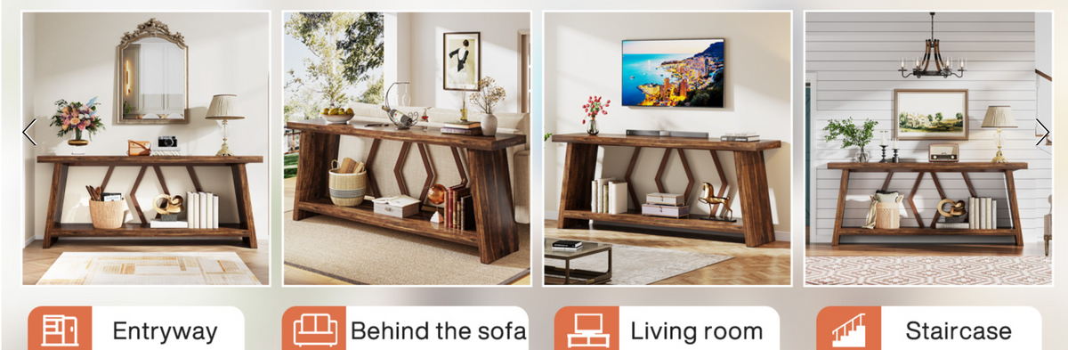 70.9" Extra Long Farmhouse Console Table