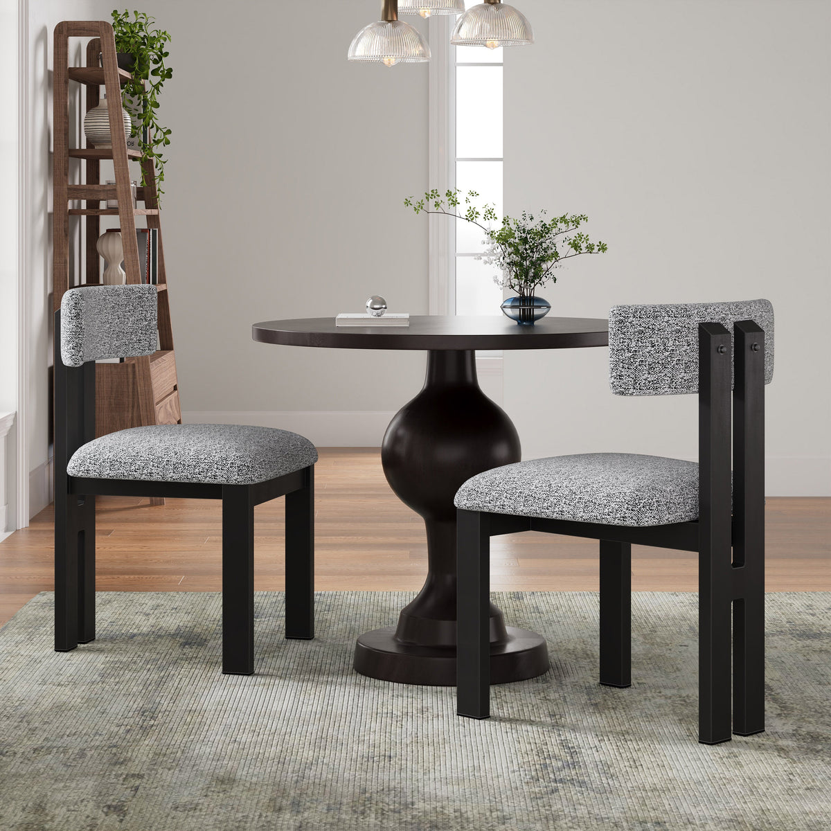 Upholstered Armless Dining Chairs With Metal Legs (Set of 2)