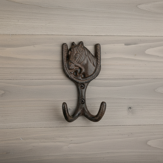Horseshoe Wall Hanger, Vintage Cast Iron Hook for Coats & Keys