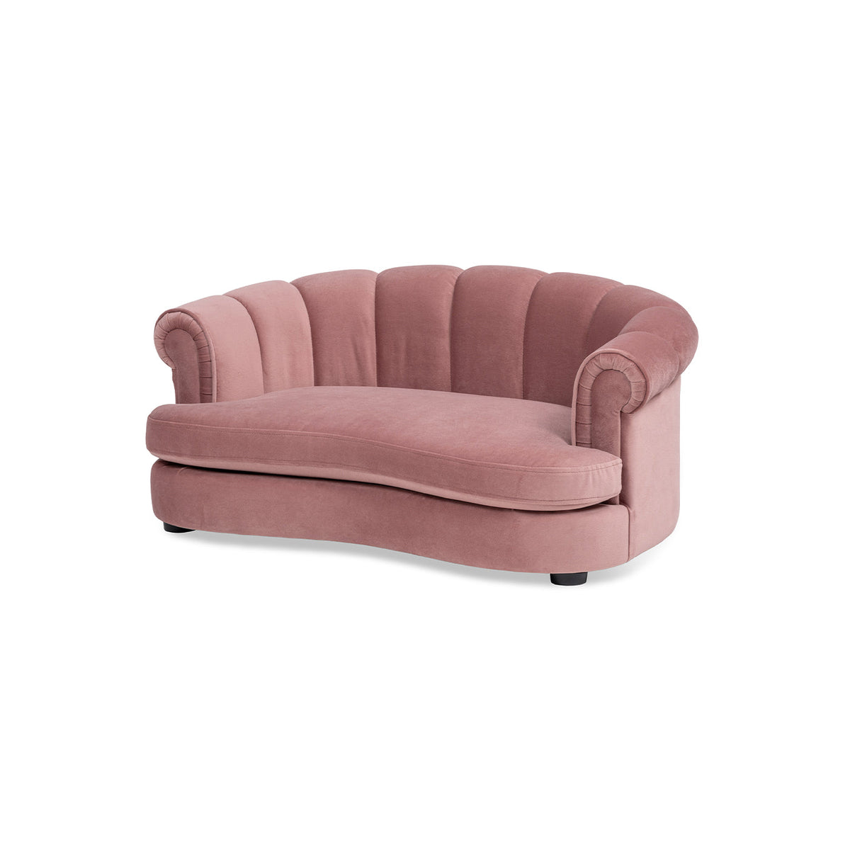 Halle 35.5" Rolled-Arm Dog Bed with Channel-Tufted Back