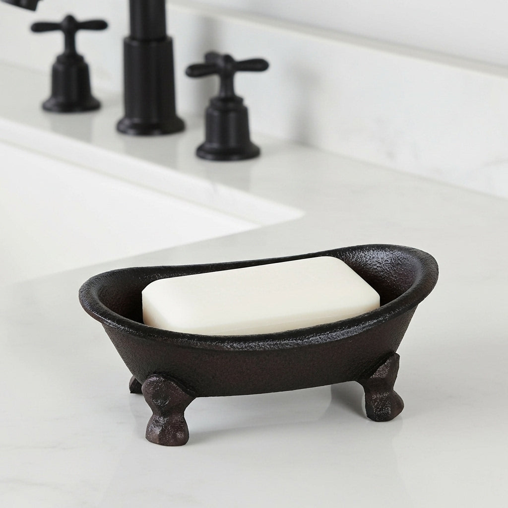 Vintage Cast Iron Bathtub Soap Dish, Antique-Style Bathroom Accessory