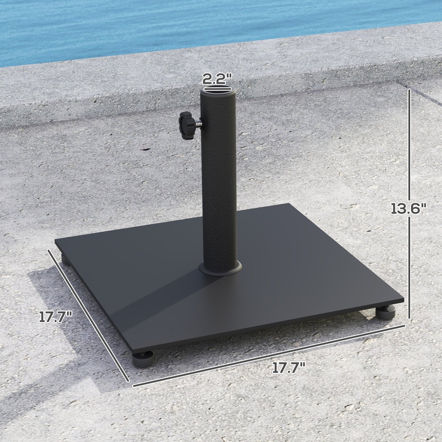 Convenient Metal Umbrella Stand Base with Adjustable Foot Pads