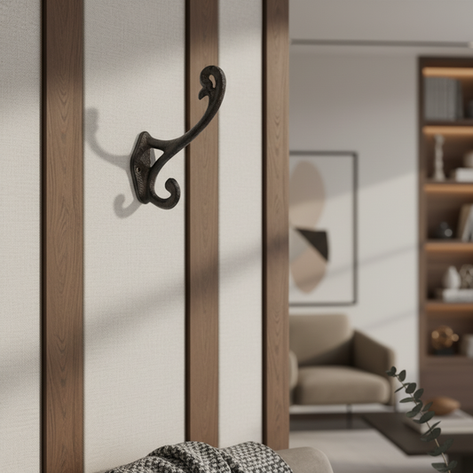Classic Cast Iron Hook, Versatile Rustic Wall Organizer