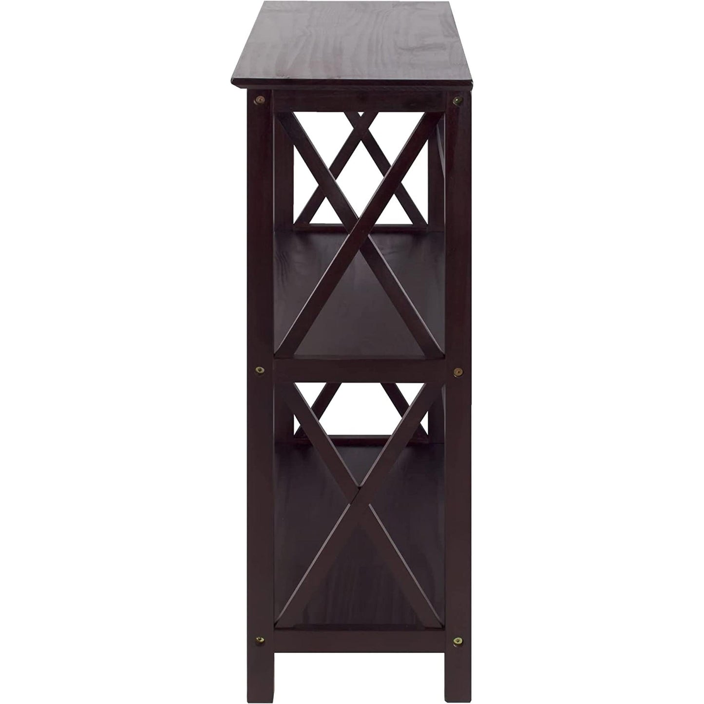 Three-Shelf Solid Wood Bookcase For Home Office Storage