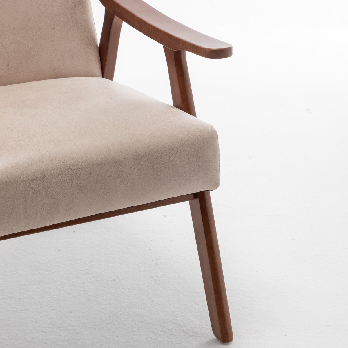 Mid-Century Modern Accent Chair with Microfiber Upholstery