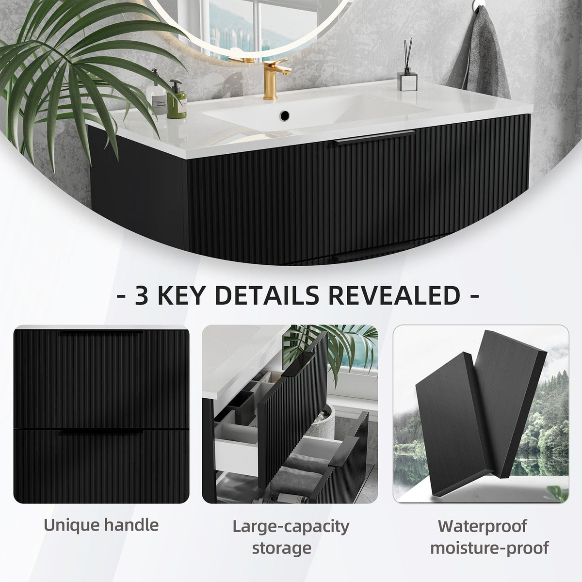 36 Inch Bathroom Vanity Cabinet With Ceramic Sink