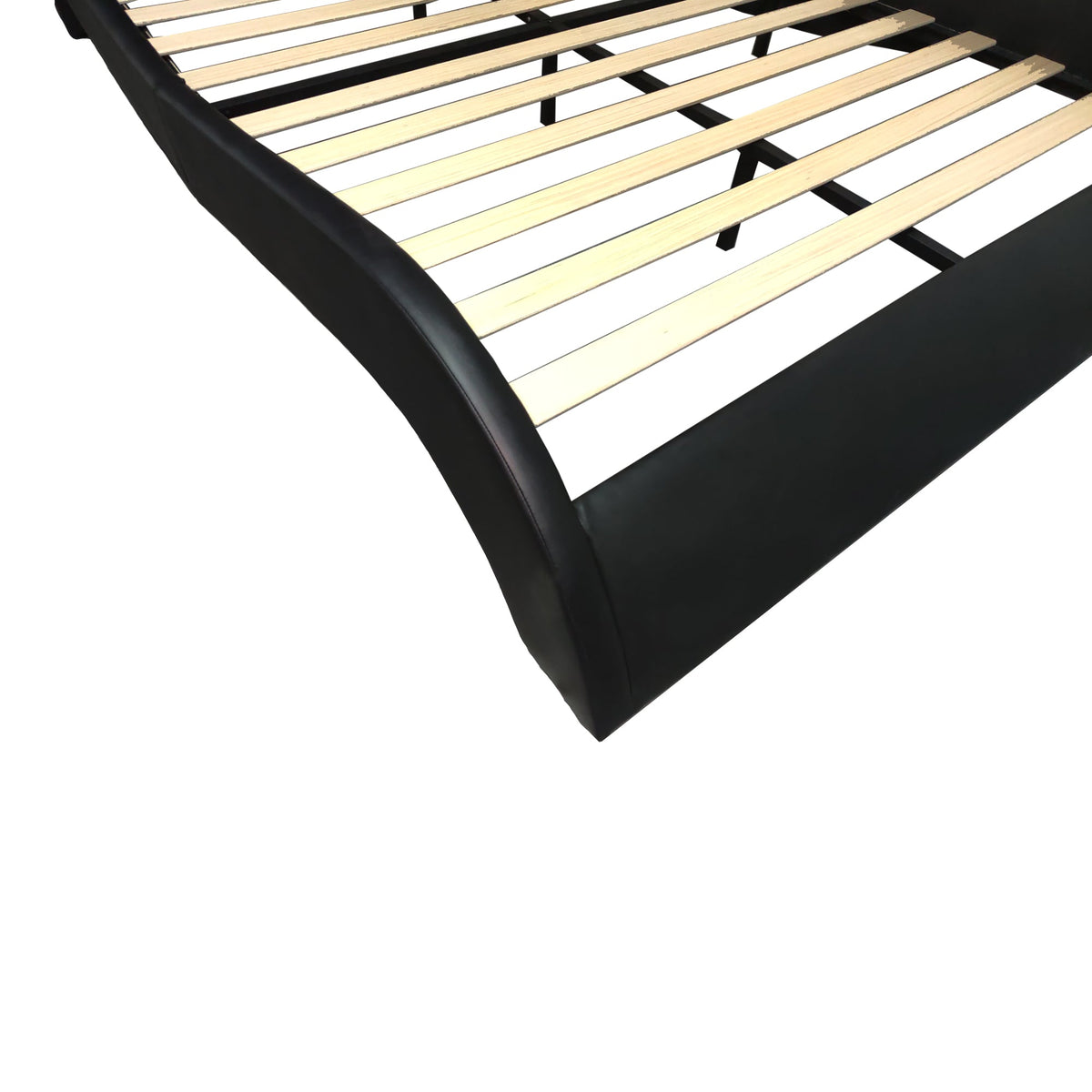Faux Leather Upholstered Platform Bed Frame with LED Lighting