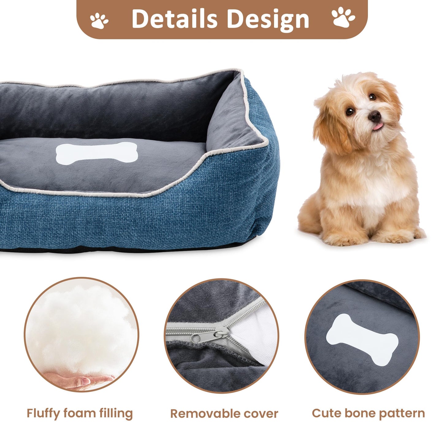 Small Dog Bed with Anti-Slip Bottom