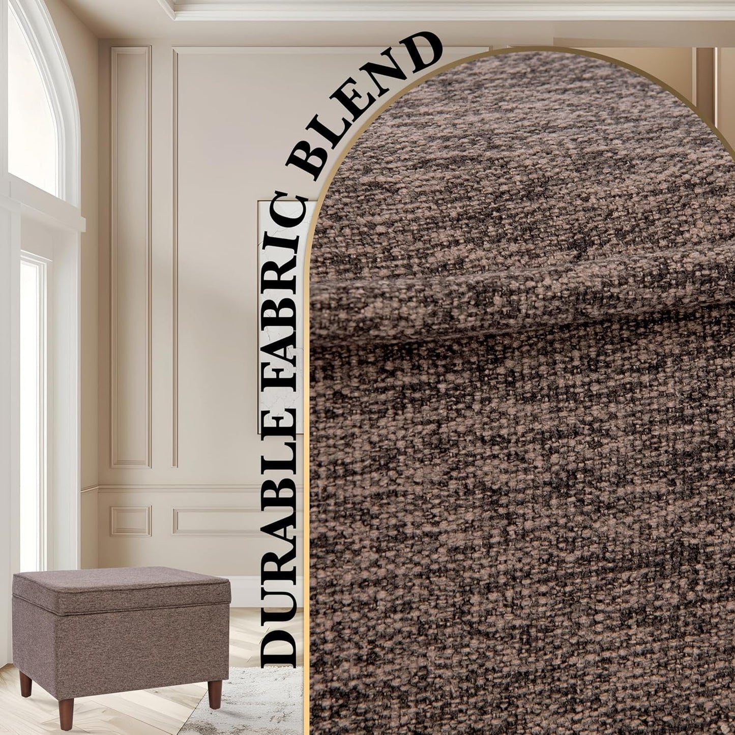 Chocolate Brown Contemporary Storage Ottoman With Lid