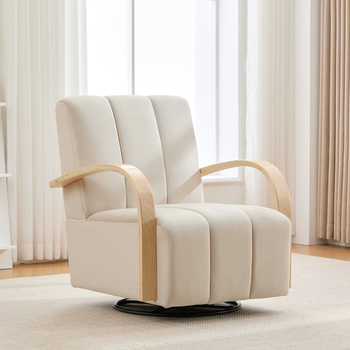 30.7" Modern Upholstered 360° Swivel Accent Chair