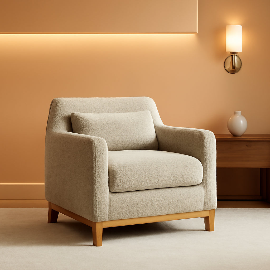 Luxurious Sherpa Oversized Accent Chair Camel Plush