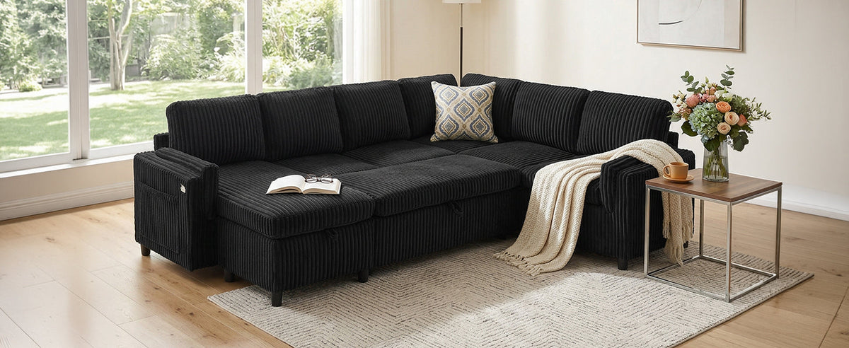 Convertible Sofa Bed Pull Out Sofa Bed 111" Sectional Sofa