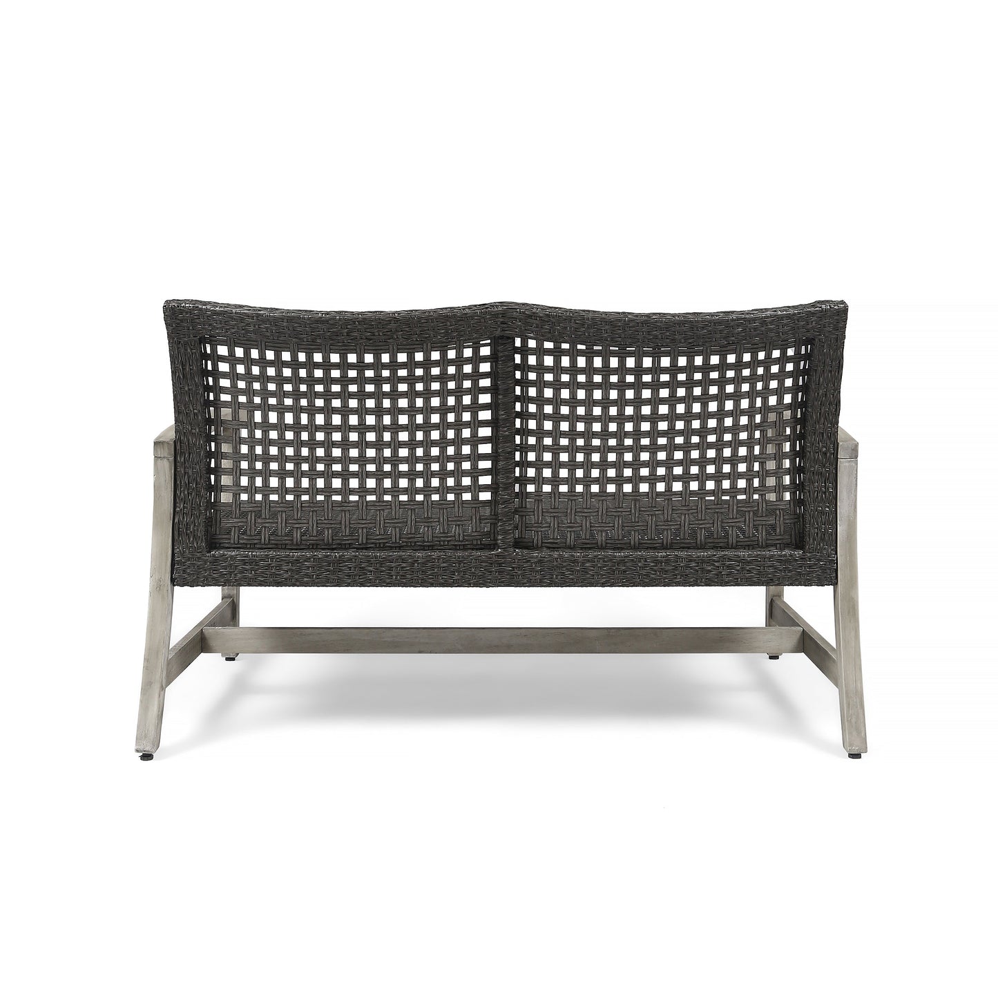 Hampton Outdoor Acacia Wood Wicker Loveseat