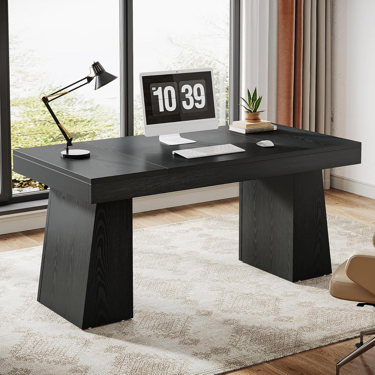 55" Mid-Century Modern Executive Desk