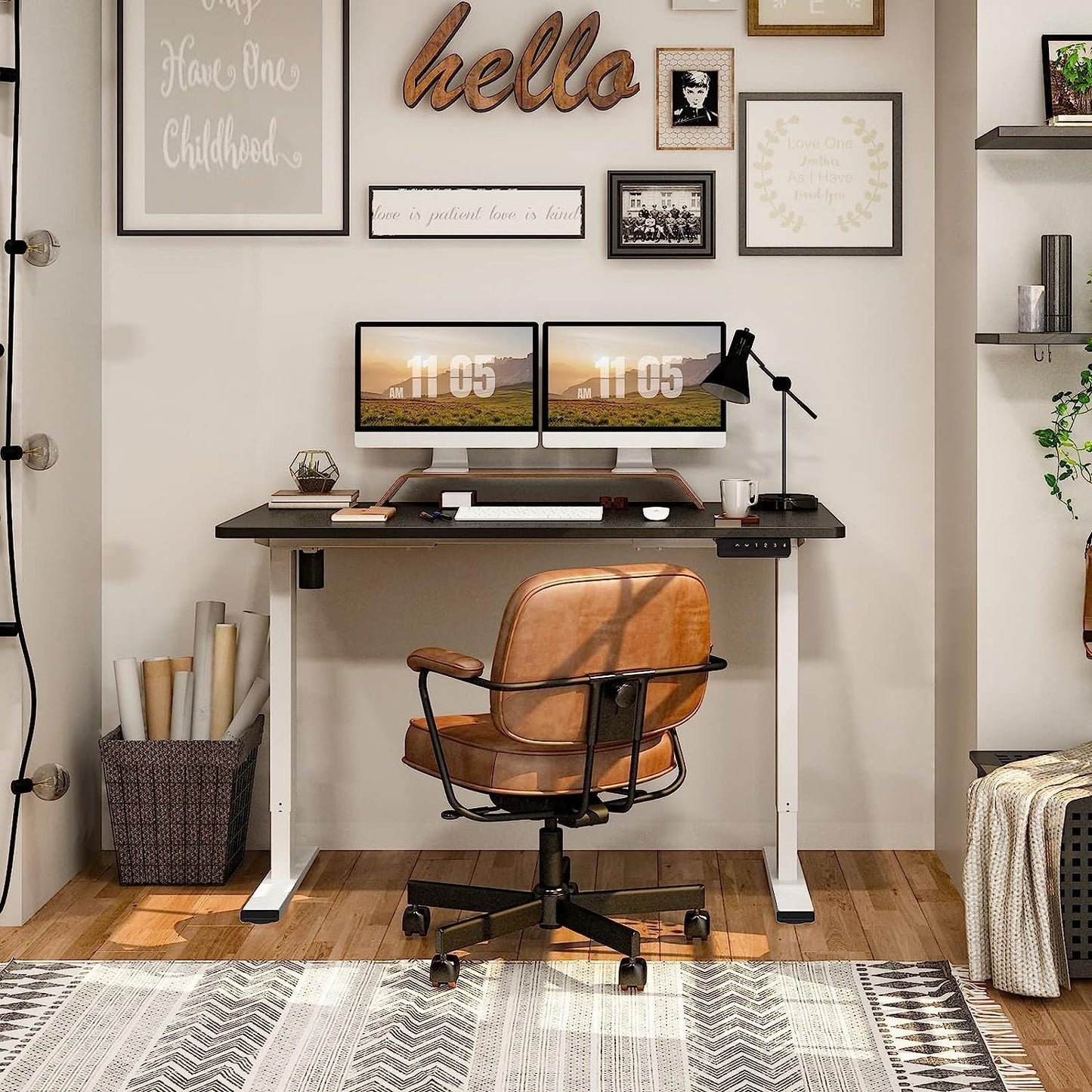 Electric Standing Desk With Memory Controller 55x28 Inches