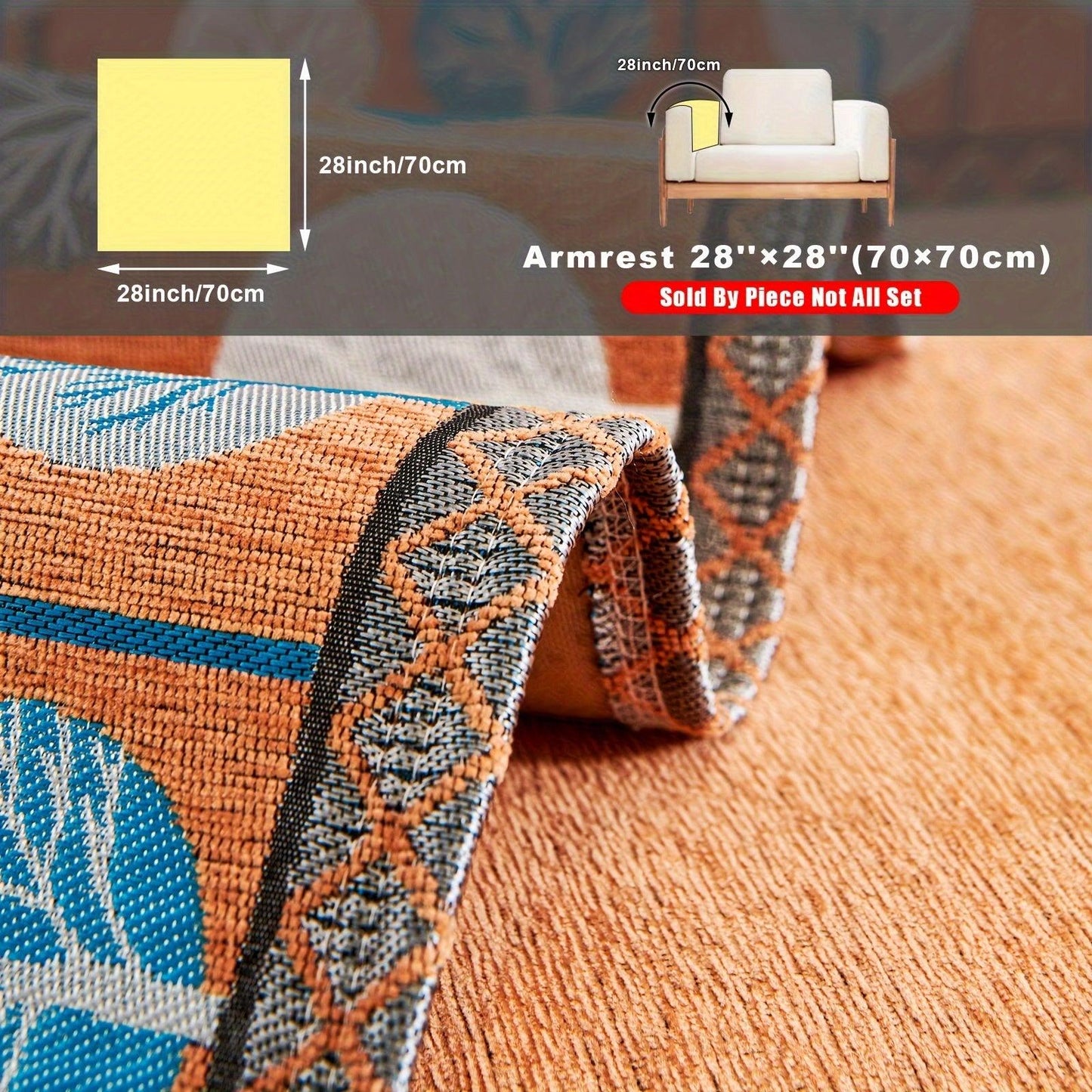 Pet Proof Couch Cover - Boho Chenille Sofa Cover with Tree Embroidery