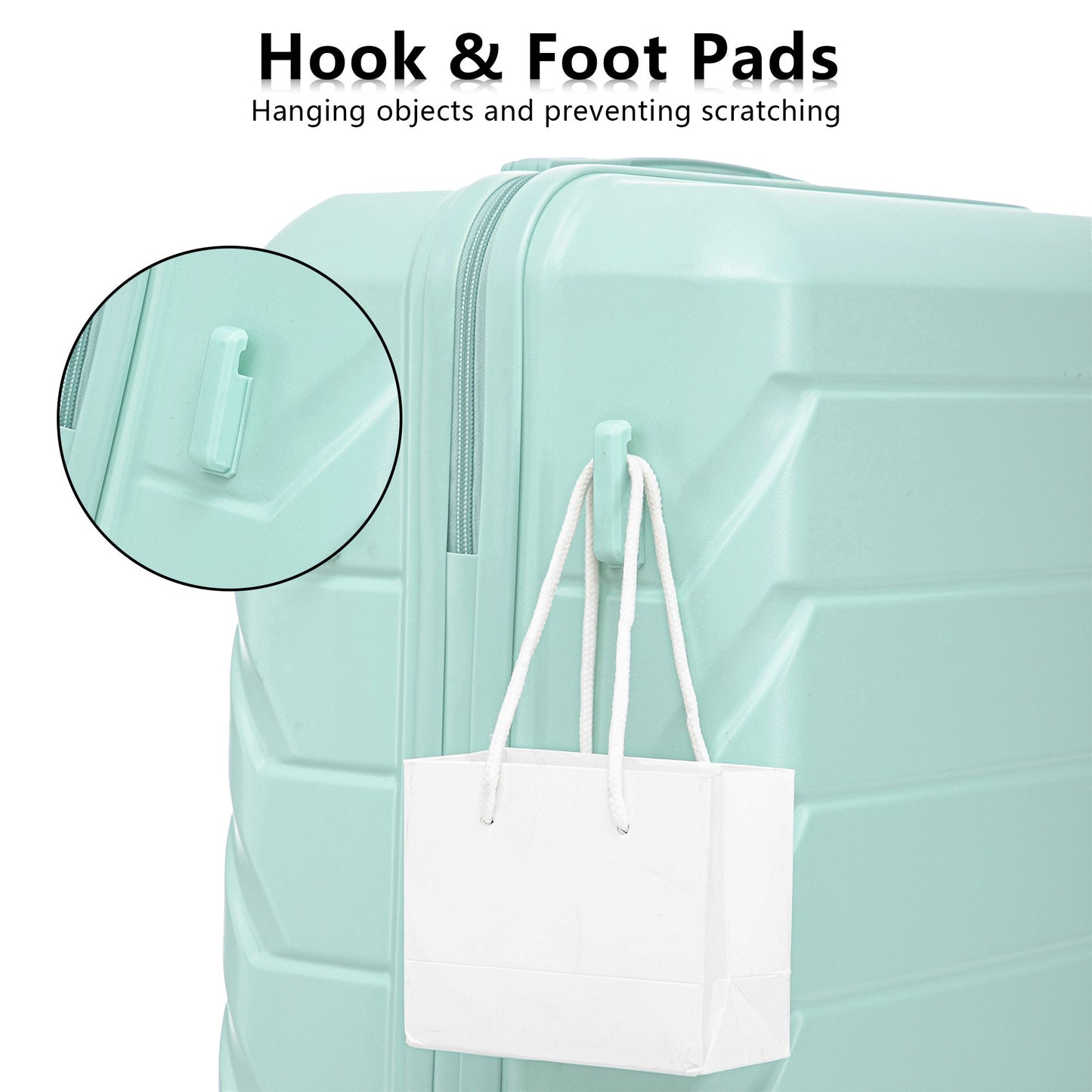 Set 3PCs 20'/24'/28' ABS Spinner Wheel Luggage - Mint Green