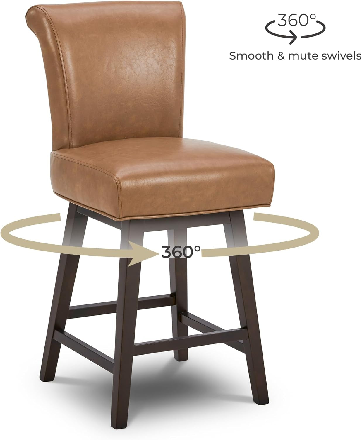 26 Inch Counter Height Swivel Bar Stools Set of 2