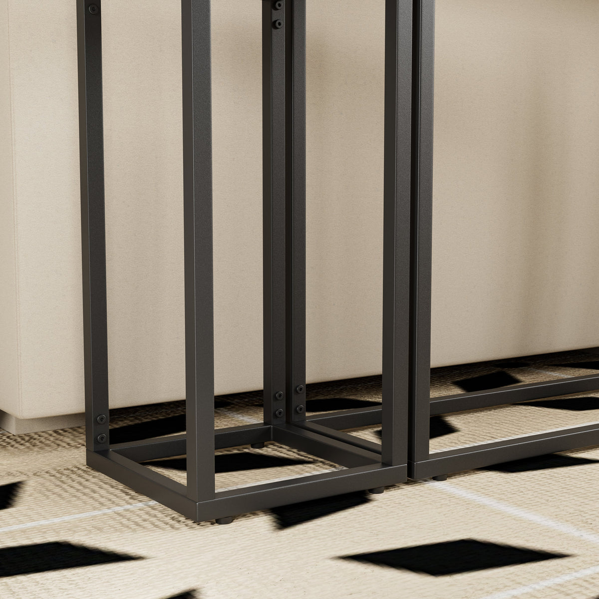 3-Piece Set of Narrow Table - High-End Edge Wrapped Entrance Hall Table