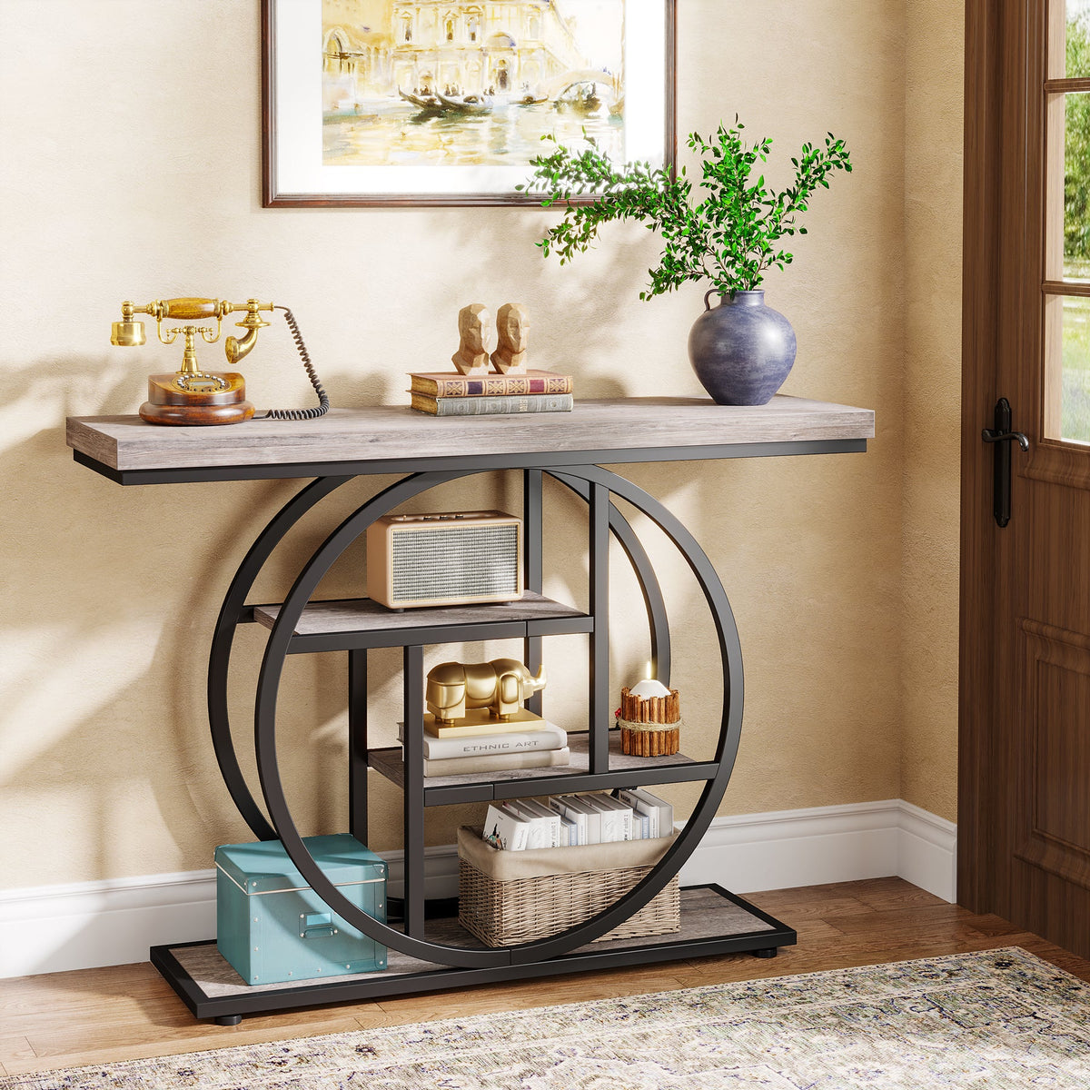 41.3" Industrial Console Table, 4-Tier
