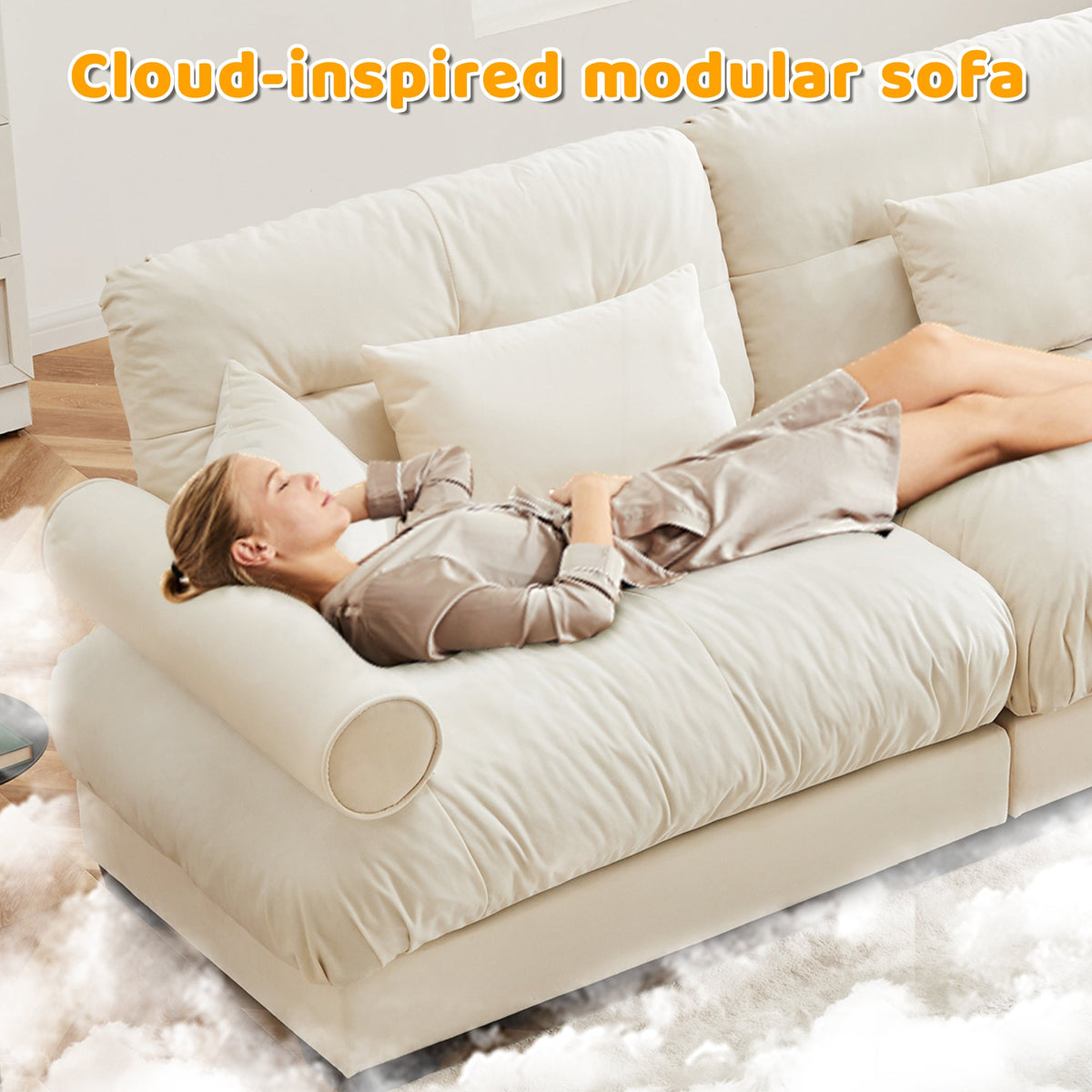 Large Size Modern Velvet Two-Seater Sofa
