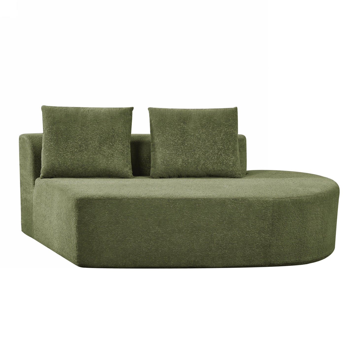 116' Modern Curved Sectional Sofa with High-Density Fully Compressed Sponge and Chaise Lounge, Pearl Upholstery, 2-Piece Set, Fully Assembled Right Hand Facing, Perfect for Living Room, Lounge