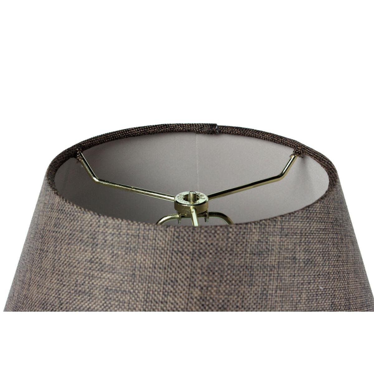 16"W x 12"H Hard Back Empire Lampshade - Chocolate Burlap