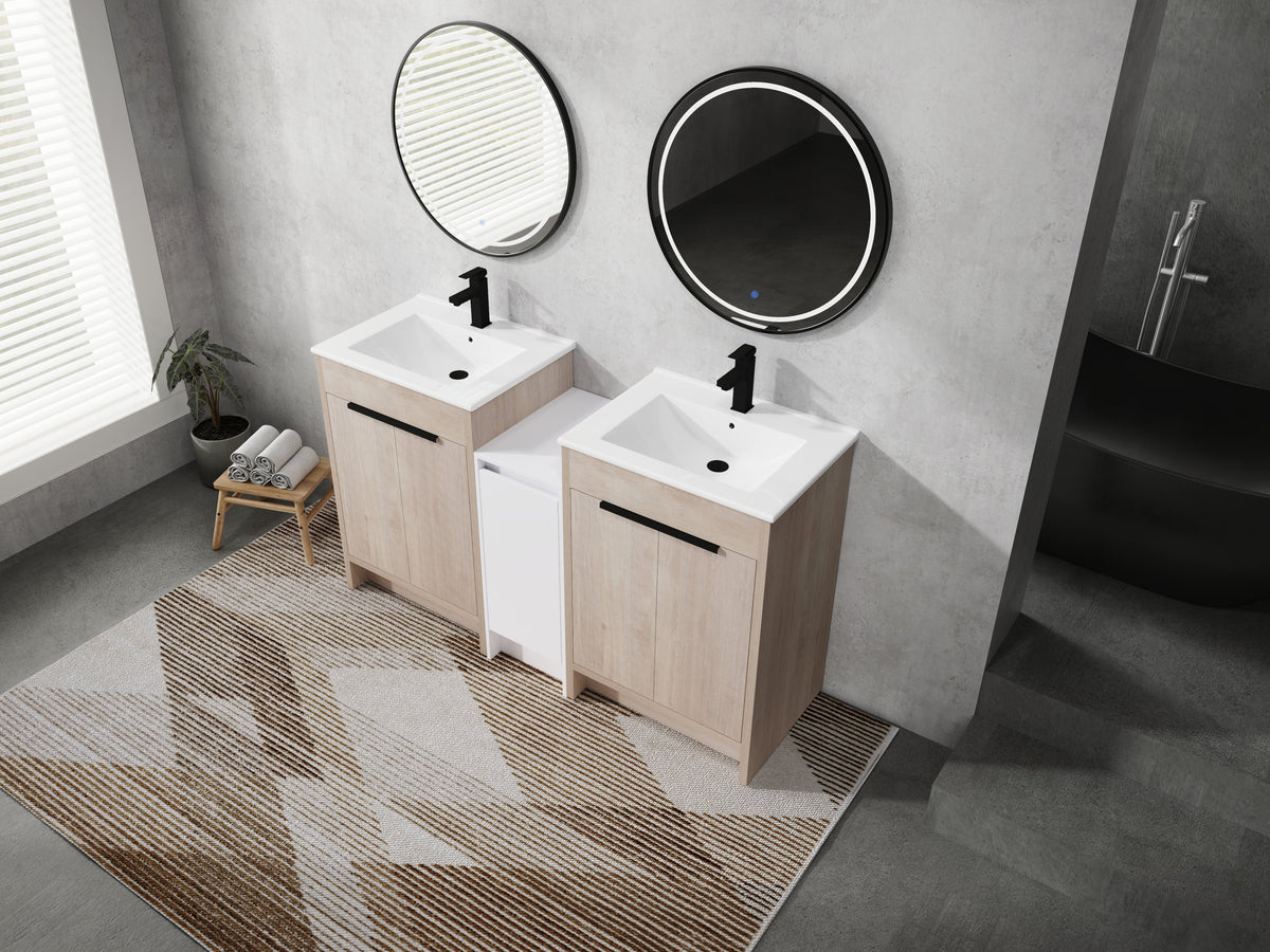 60 Inch Freestanding Bathroom Vanity with Ceramic Sink