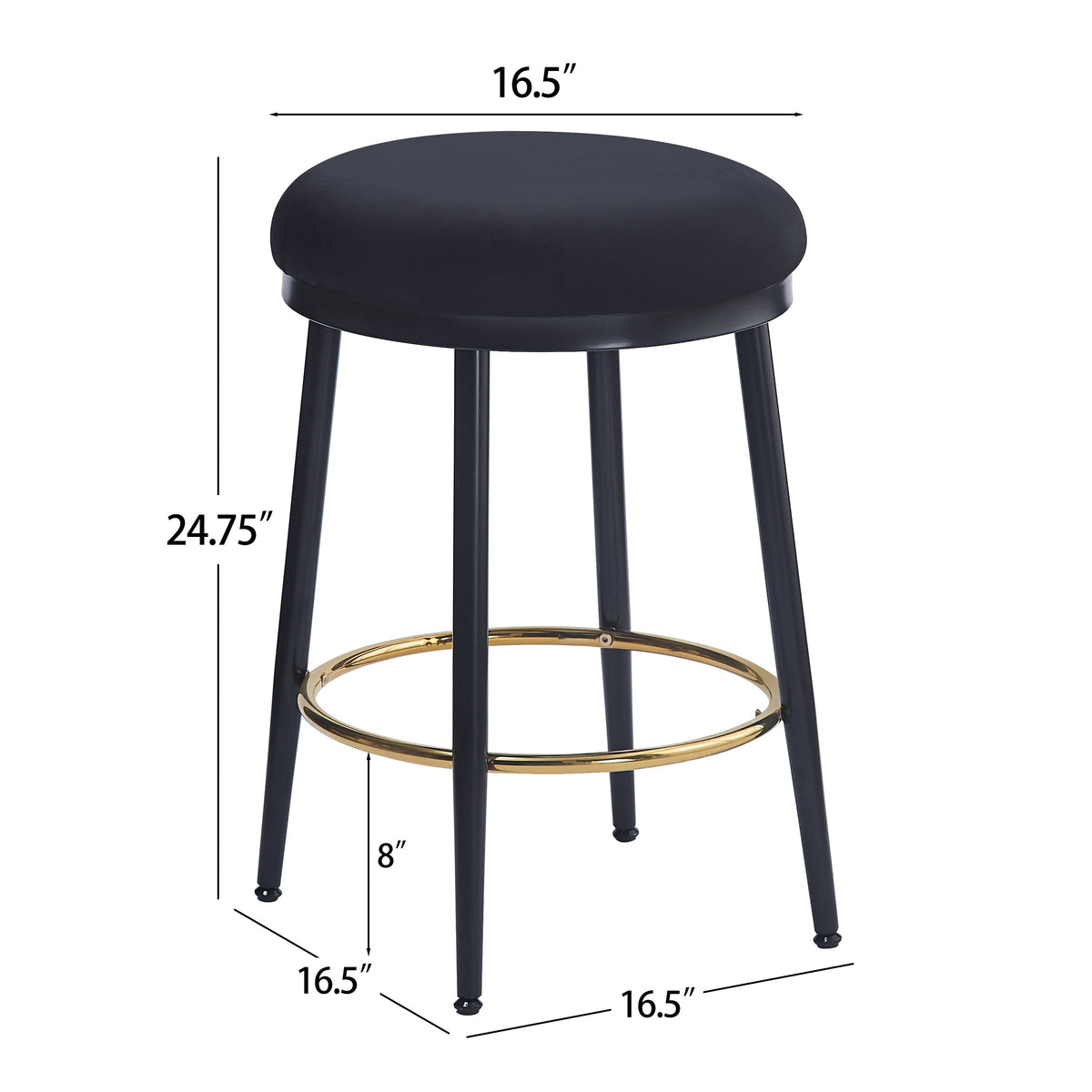 24.75" Modern Counter Stools Set of 2