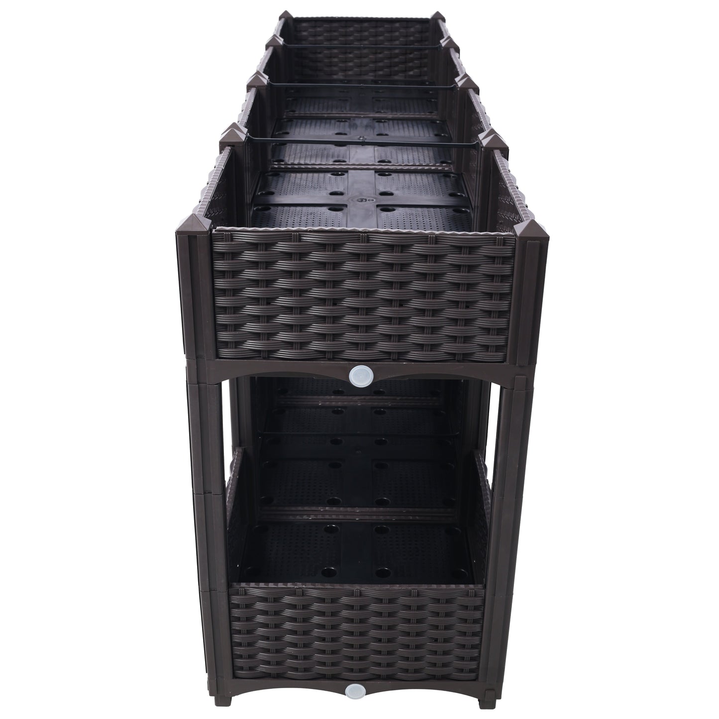 Planter Raised Beds - Elevated Planter Garden Box with Drainage Plug Raised Garden Beds for Vegetable/Flower/Herb Outdoor Standing Planter Beds Gardening Kit,Brown,63'x15.7'x27.7'