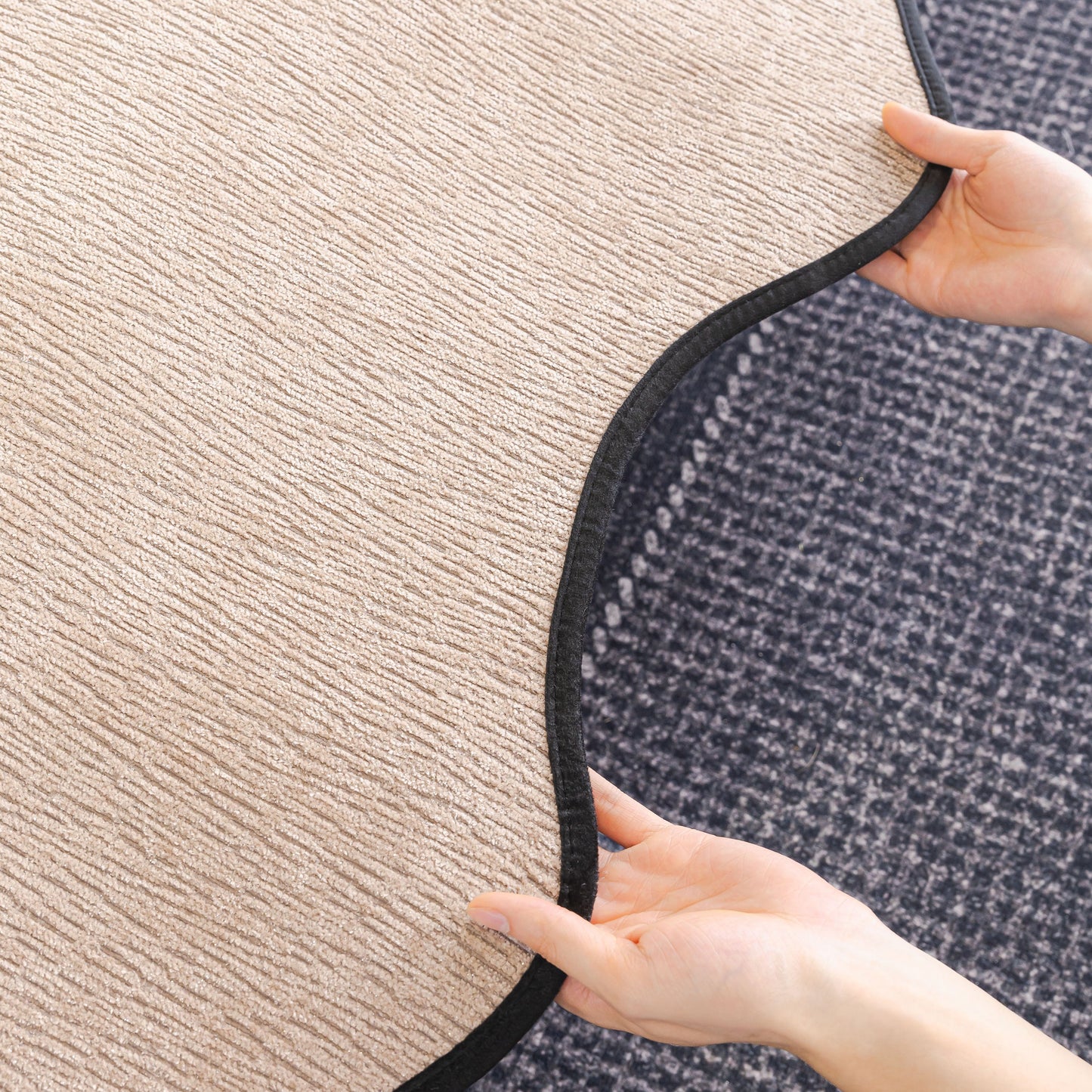 Chenille Couch Cover with Scalloped Edge, Non-Slip Modular Slipcover Sectional