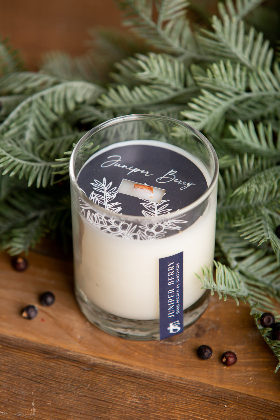 Juniper Berry Wooden Wick Candle