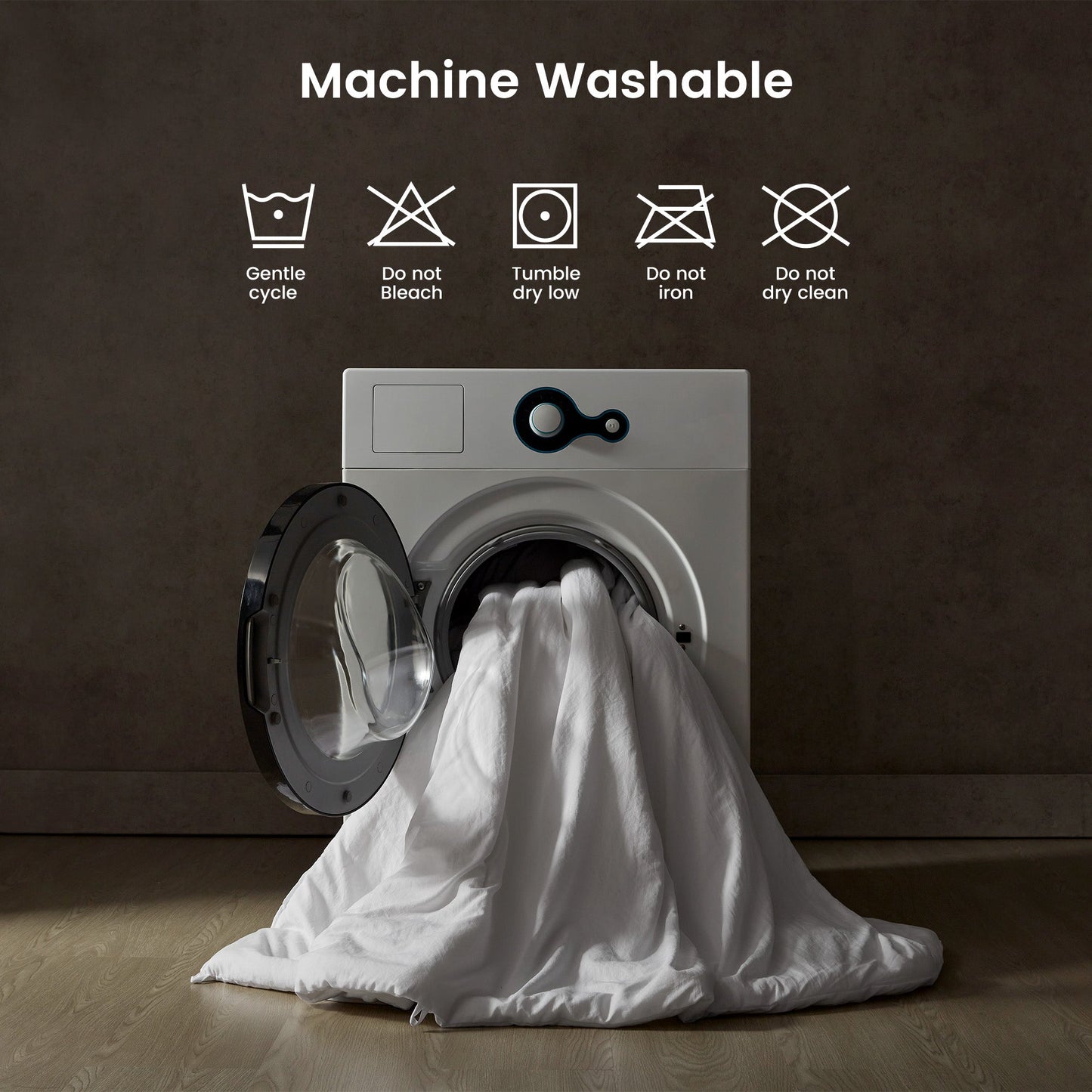 Stone Washed Duvet Cover Set - White