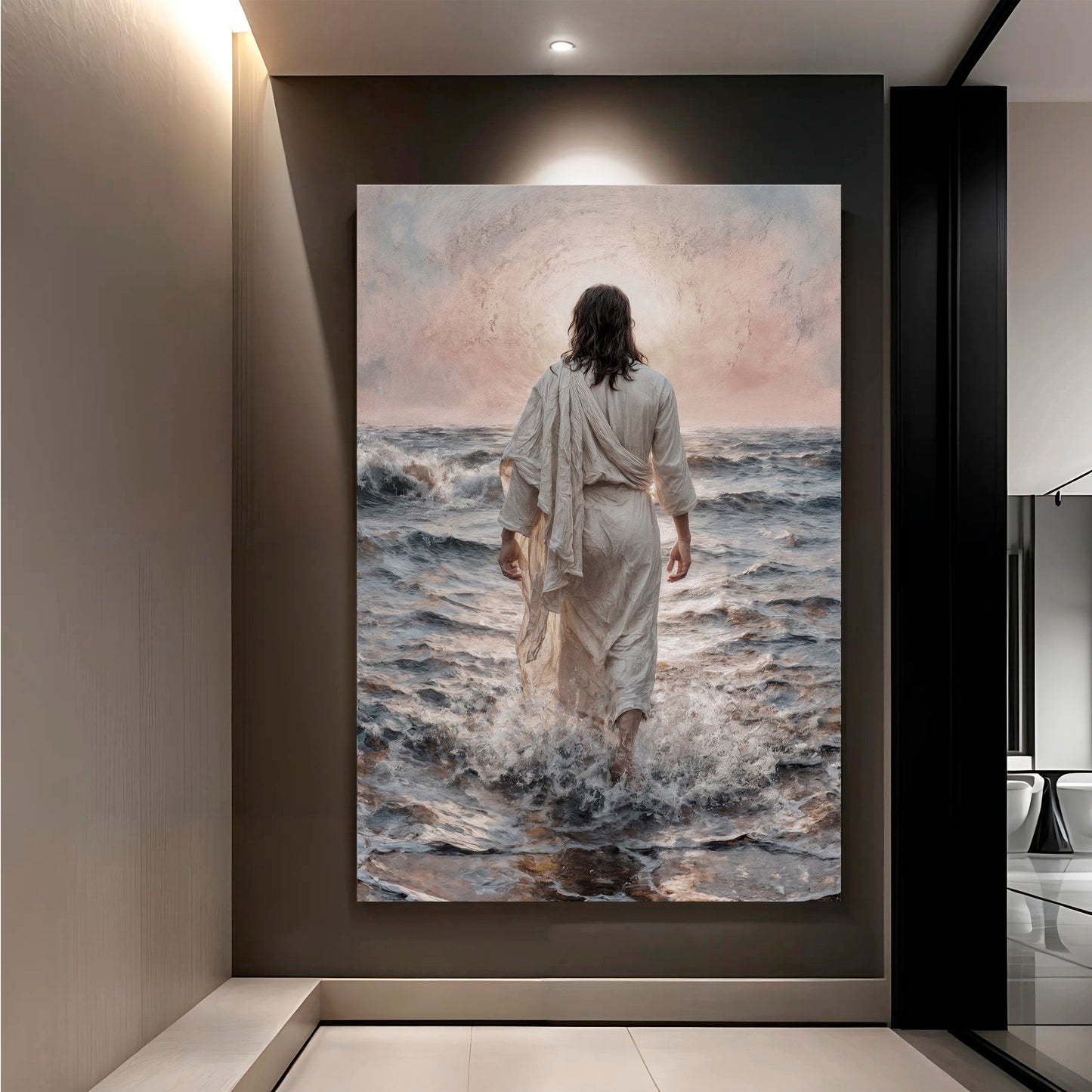 Jesus Christ Walking On Water Faith Wall Art VII