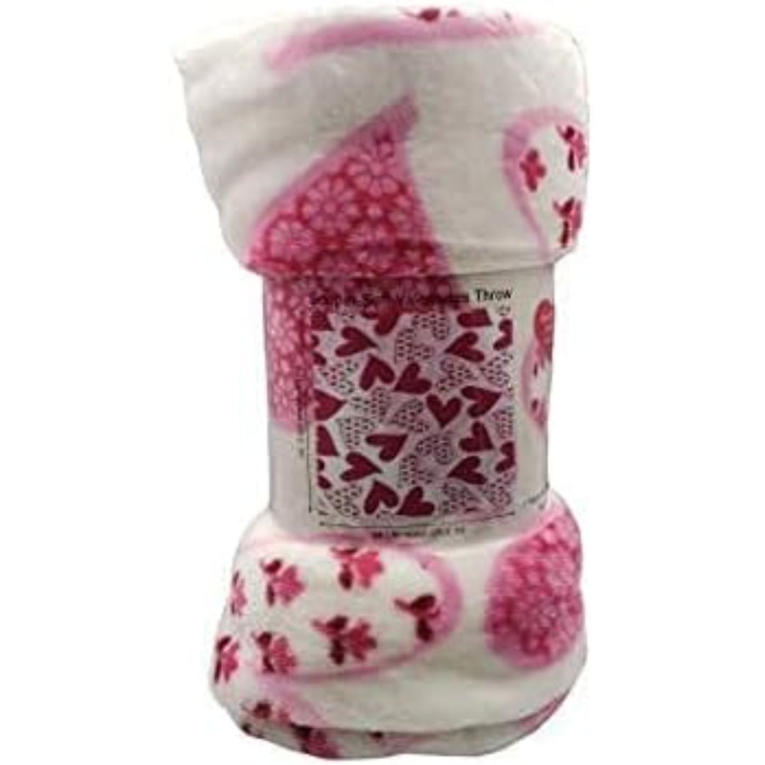 Ultra Plush Mothers Day Valentine's Day Heart-Themed Throw Blanket – Soft, Cozy, and Luxurious Fleece, 50" x 60"