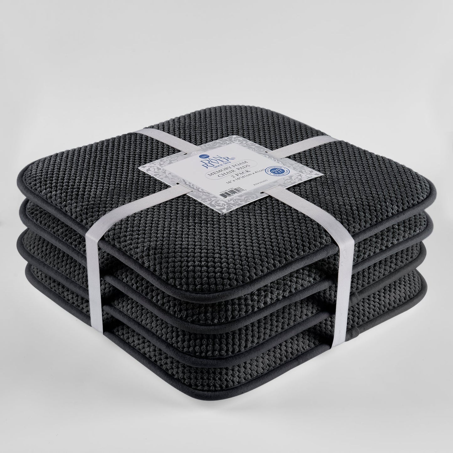 Dan River 2-4 Pack Memory Foam Non-Slip 16x16'' Chair Cushion Pad