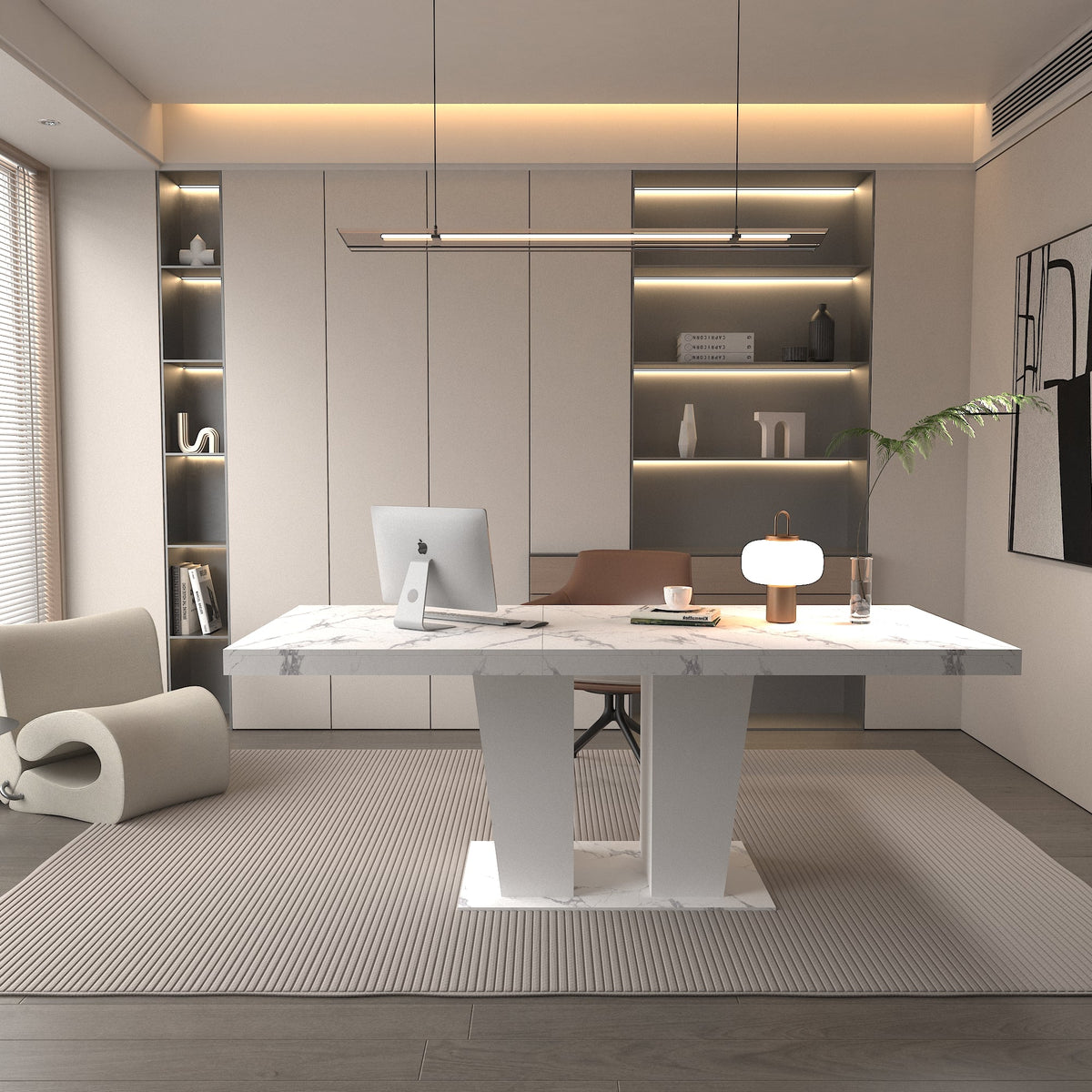 Extendable Dining Room Table for 6-10, Modern All