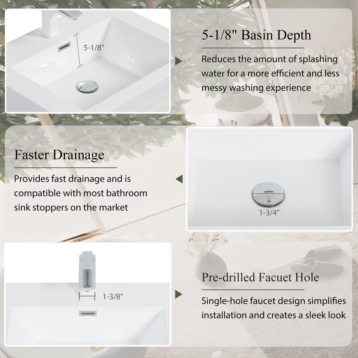 30" Wall-Mounted Bathroom Vanity with Sink