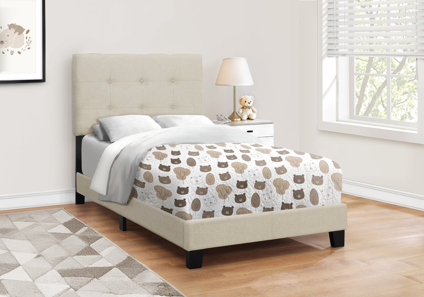 Twin Size Upholstered Bed Frame