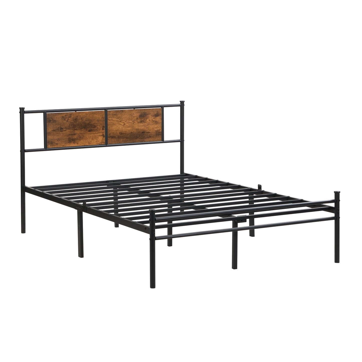 California King Bed Frame with Wood Panel Decoration