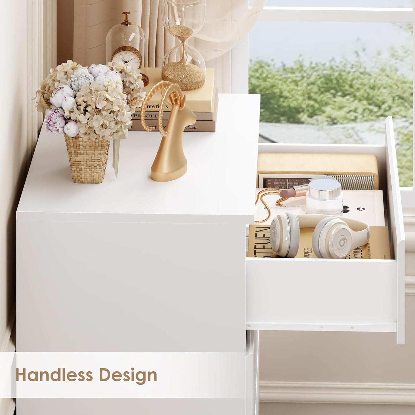 White Four Drawer Dresser Ultra Minimalist Cabinet