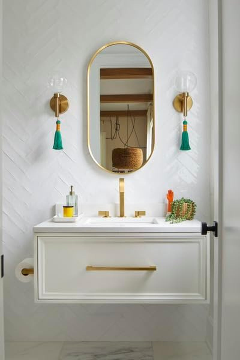 18W X 36H Oval Framed Wall Mount Vanity Mirror Matte Black