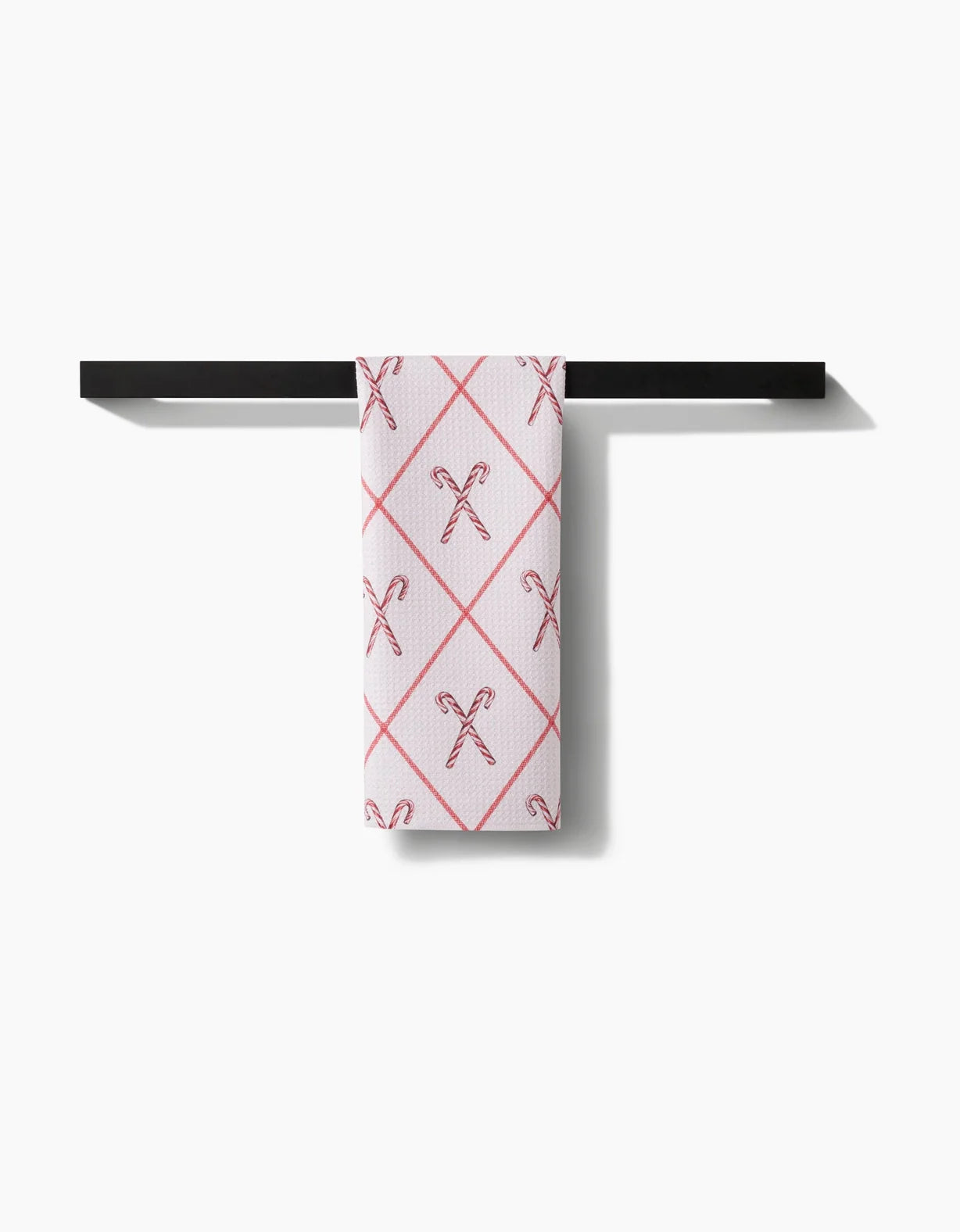 Festive Candy Canes Geometry Tea Towel