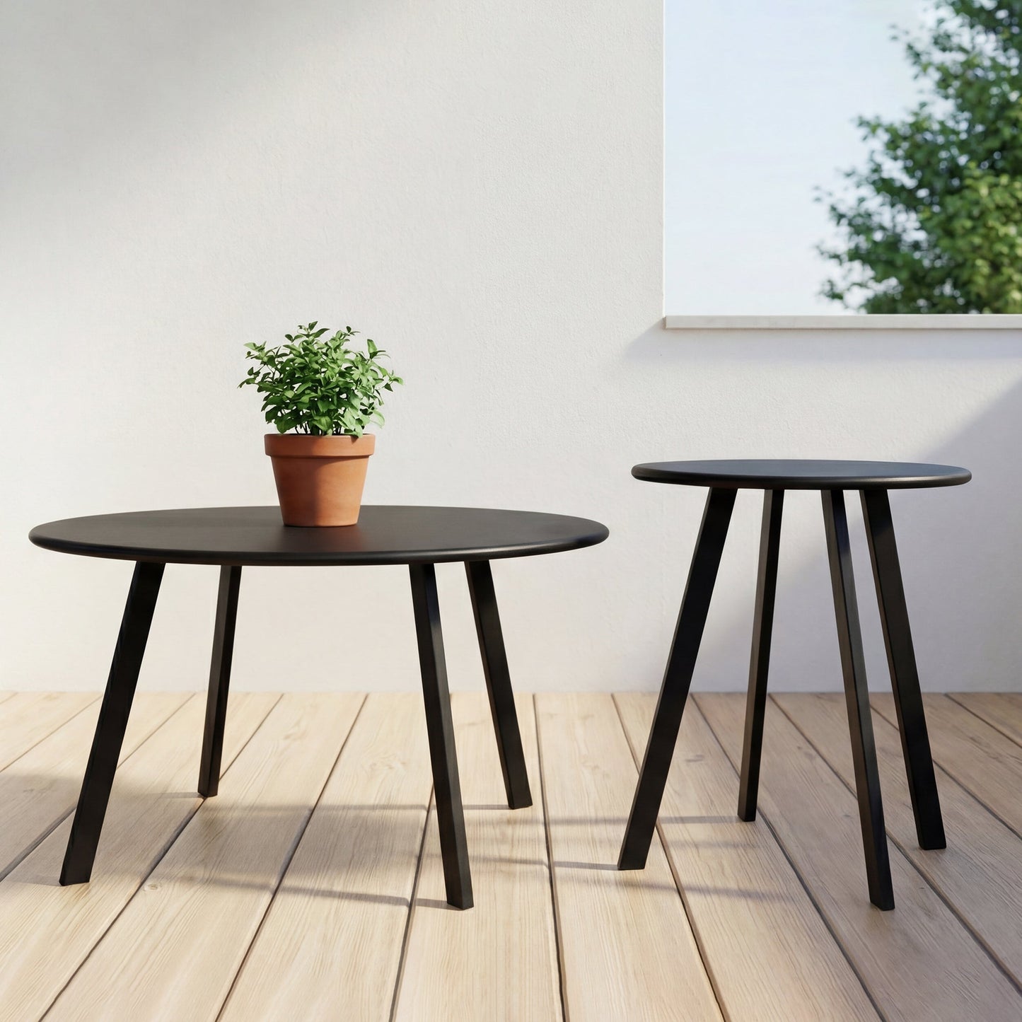 2-Piece Round Nesting Coffee Table Set