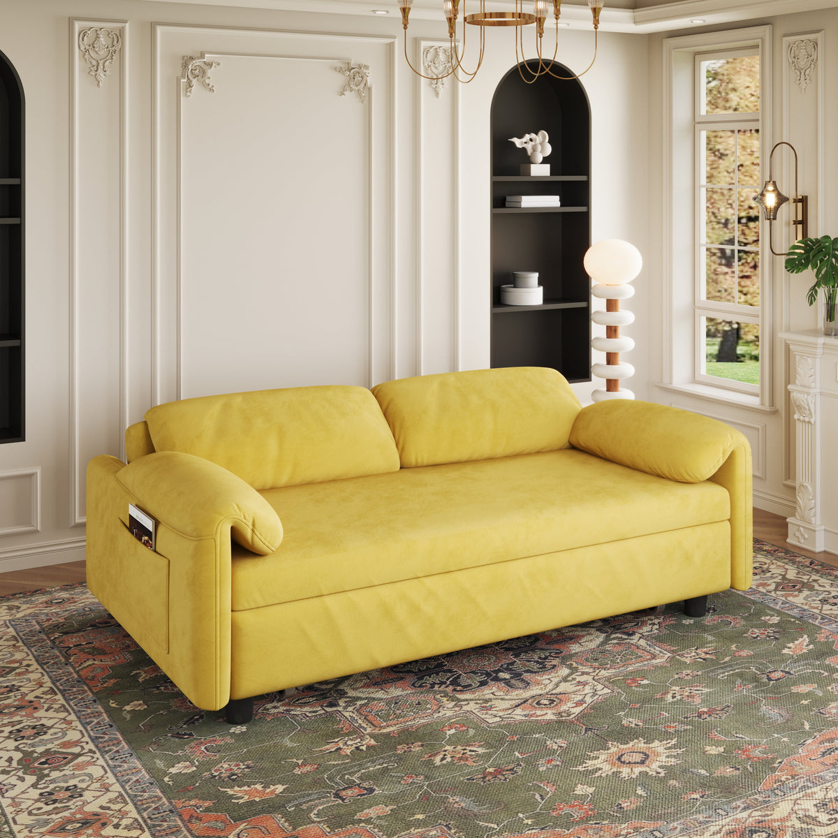 Elegant Dual-Purpose Velvet Sofa Bed