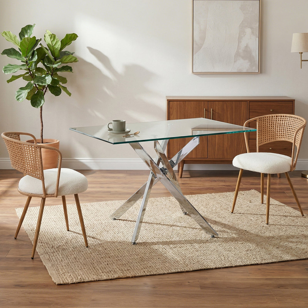 Wicker Dining Chairs - 2-Piece Set