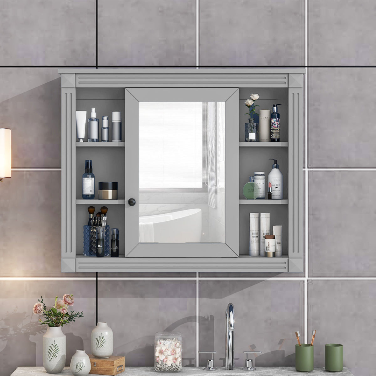 35'' x 28'' Wall Mounted Bathroom Storage Cabinet