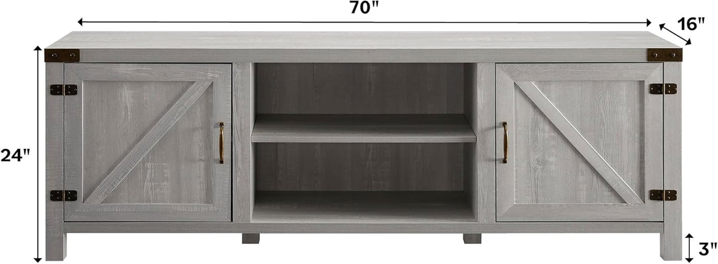 Georgetown Modern Farmhouse 70 Inch TV Stand Stone Grey