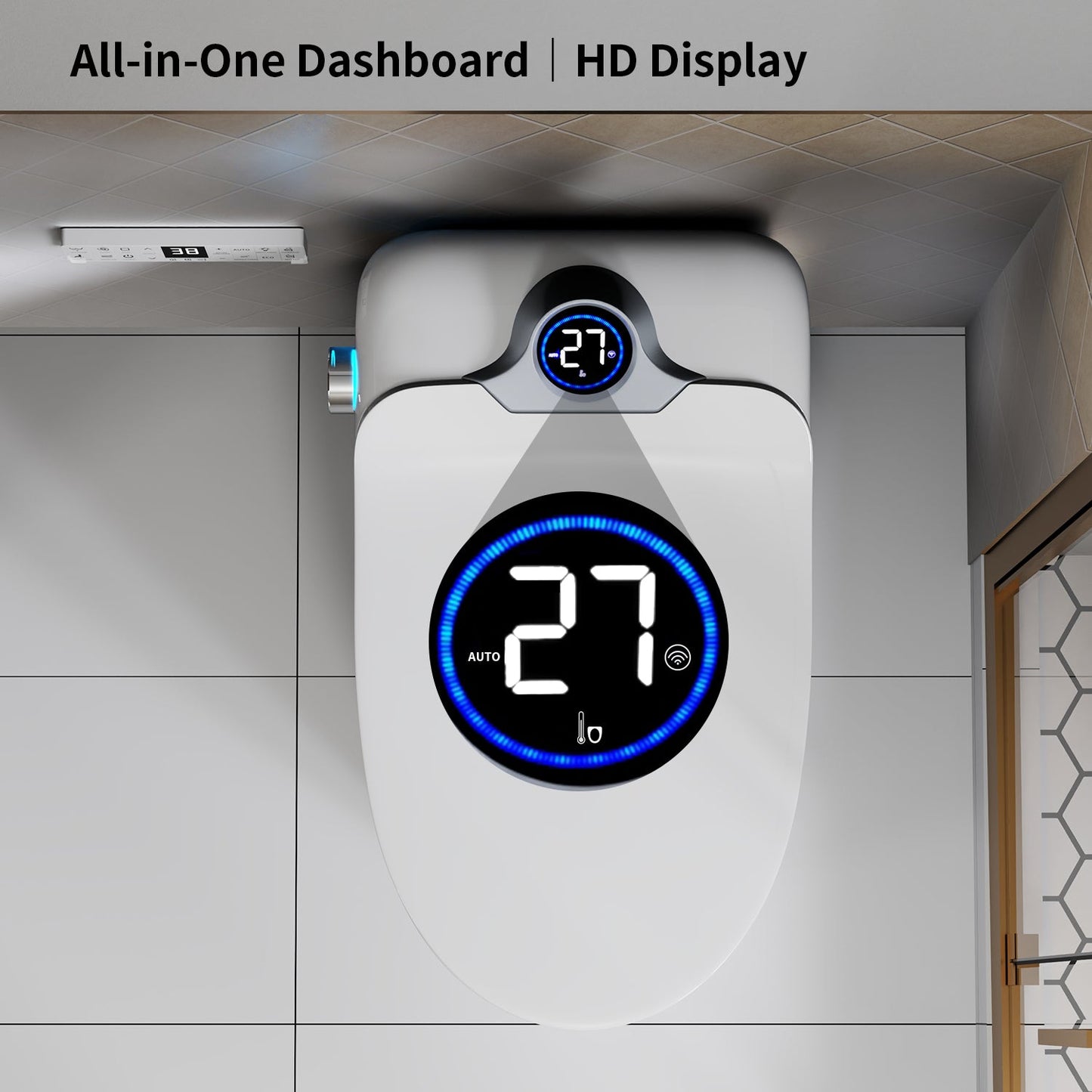 Smart Toilet Bidet Combo with Foot Sensor Open Cover/Seat